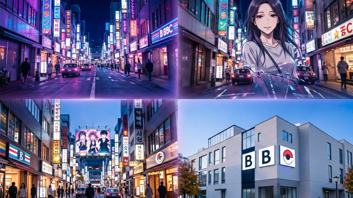 欧美日韩四大地区标志性文化符号并排呈现的门户首页主视觉横幅，展现多元全球内容聚合的门户定位