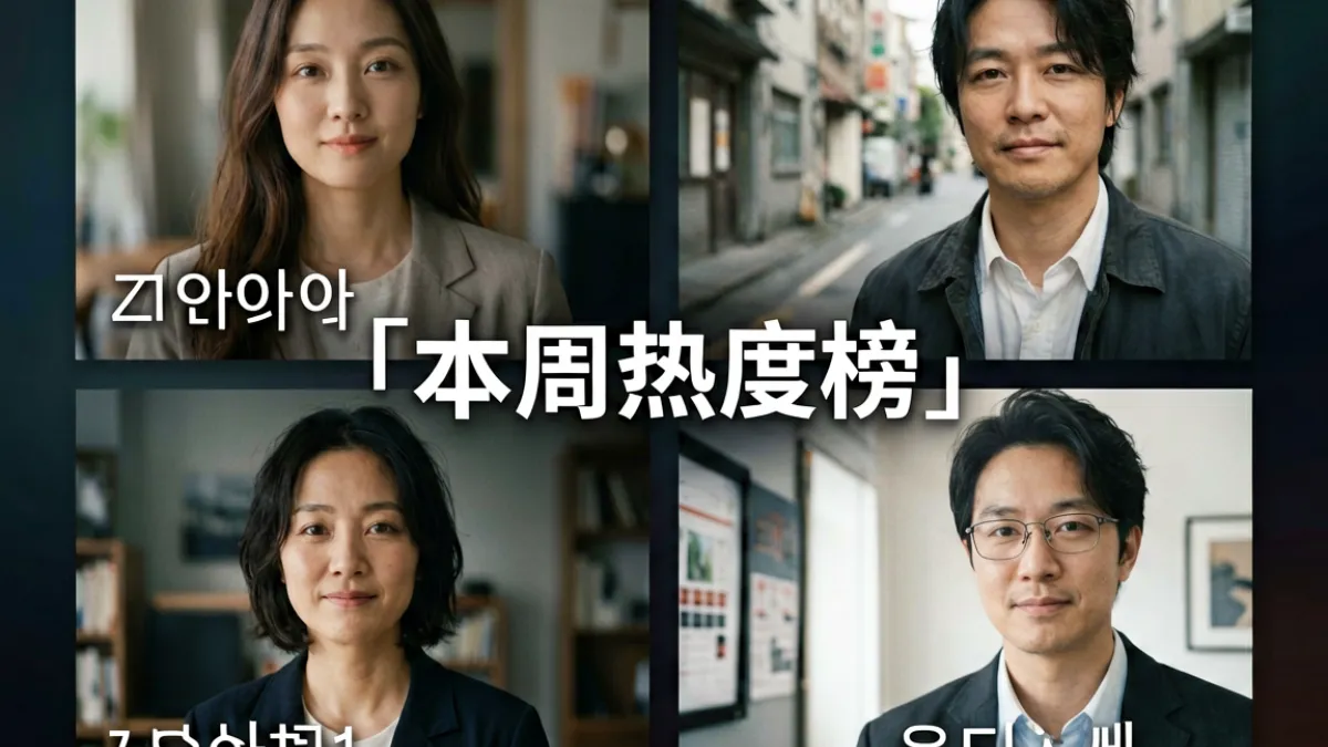 欧美日韩四大地区热度榜单封面，展示各地区代表性热门内容海报拼接画面