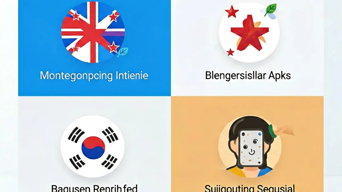 展示欧美日韩四个地区内容风格特征的信息对比卡片，排列整齐清晰
